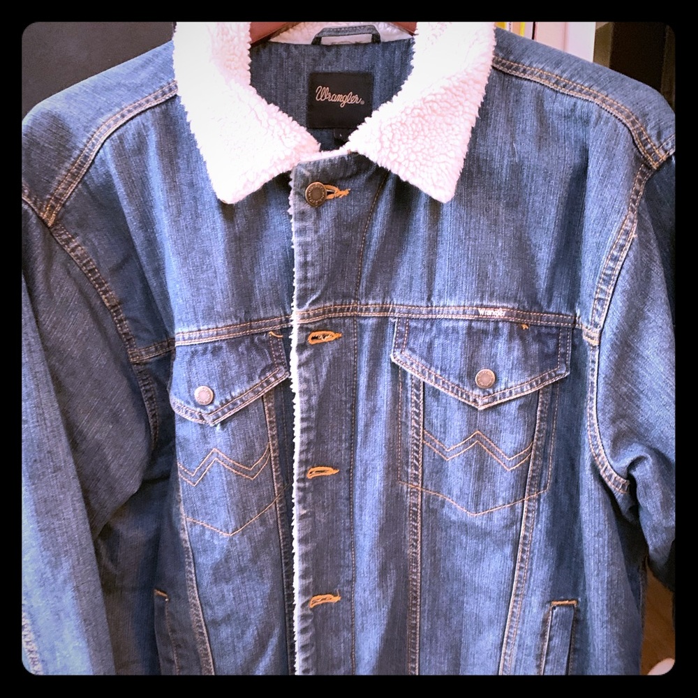 Wrangler Blue Denim Jacket with White Collar